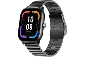 TOPSIC Bransoletka wymienna ze stali nierdzewnej, 20 mm, metalowa bransoletka do Amazfit GTS 4 Mini, Amazfit GTS 4, Amazfit GTS 3, Amazfit GTS 2, GTS 2 Mini, Amazfit GTR 42 mm, Amazfit Bip U, Bip U Pro