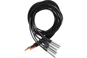 DORHEA 6Pcs 3M DS18B20 Temperature Probe Stainless Steel Temperature Sensor Waterproof Digital Thermal Cable