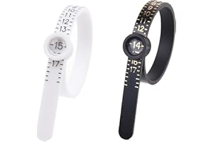 Kare & Kind 2X Strumento di Misura Taglia Anelli – Taglia US 1-17 - Misura Accuratamente la Dimensione del Dito - Stampa Trasparente Riutilizzabile con Lente d'Ingrandimento - Gioielli, Anello