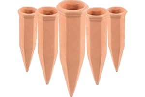 EXLECO 5 x Cône D’arrosage en Argile, Arrosage Automatique pour Plantes, D'intérieur Ampoules D'arrosage Distributeur D'eau pour Plantes Globe D'arrosage Ollas Terre Cuite pour Jardin Maison Extérieur