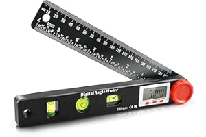 XTVTX Buscador de ángulo digital, 0~999 ° Regla de transportador digital Goniómetro de nivel de burbuja Medidores de ángulo electrónicos de 230 mm Inclinómetro con burbuja de nivel de círculo