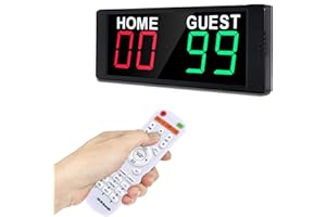Ousmile Electronic Scoreboard, Tabletop Score Board Electronic Scorer, Portable LED Digital Scoreboard with Remote, Score Keeper for Indoor Outdoor Party Games/Cornhole/Basketball/Volleyball/Pingpong