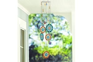 YU FENG Scacciapensieri per esterni, con perline di vetro colorate, tono profondo, memoriale, tristezza, finestra, giardino, scacciapensibili per esterni