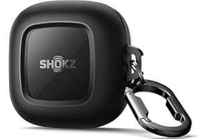 SURITCH Przezroczyste etui na SHOKZ OpenFit, odporne na wstrząsy magnetyczne etui, pokrowiec ochronny z TPU, z magnetycznym zamkiem pokrywy i karabińczykiem, brelokiem i przezroczystym okienkiem z