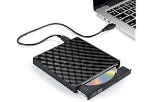 JJN External CD DVD Drive, USB 3.0 Slim Portable CD Reader CD/DVD-RW Burner Low Noise High Speed Data Transfer Super drive for Laptop, Desktop, Mac, IOS, Windows 10/8/7 / XP/Linux