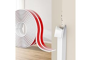 Hengrongshen Profilo Angolare Autoadesiva in TPE Flessibile, Protezione Angoli Muro, Striscia Paraspigoli, Profili Angolari e Bordi per Muro, Piastrelle, Porte, Finestre, Bagno (Bianco, 2cm x 4M)