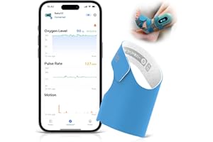 BABYTONE Smart Baby Sock Baby Oxygen Monitor, Tracking Oxygen Level, Heart Rate and and Movement, Wearable Foot Monitor with Bluetooth and Free APP, for 0-36 Months Infant's Sleep(New Version-Sock)