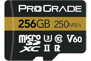 microSD Card V60 (256GB) - testata Come una SD Card Full-Size per l'utilizzo in Reflex digitali, mirrorless, aeree o Action CAM | Fino a 250MB/s in lettura, 130MB/s in scrittura di ProGrade Digital
