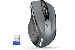 TECKNET Ratón Inalámbrico Silencioso, Ratón Óptico Inalámbrico 2.4G, 90% Reducción de Ruido, 4000 dpi 6 Niveles Ajustables, c