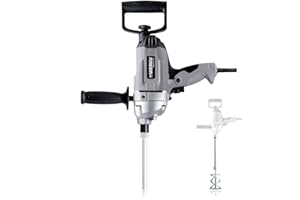 Werku WK403140, Mezclador Pintura-Mortero, Calidad Profesional, Mezclado 50 Kg, Potencia 1050 W, Incluye Varilla Mezcladora