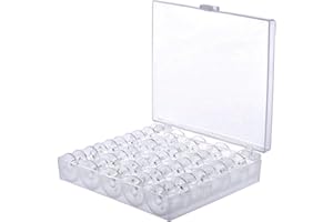 BetterJonny Bobinas para máquina de coser de 25 piezas, bobinas de plástico para máquina de coser con caja de almacenamiento para máquina de coser Brother Singer Babylock Janome Kenmore
