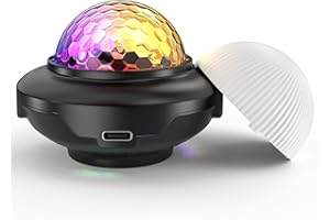 Mini Discokugel, SEBRUANC Discolicht Partylicht 300mAh Eingebauter Akku USB C Musikgesteuert lichter DJ Kugel Ball mit Nachtlicht für Party Kinder Geburtstag Weihnachten Geschenk