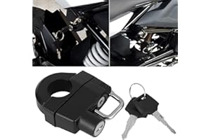 Qiilu Helmet Lock, Universal Motorcycle 22mm/0.9in Handlebars Helmet Lock Set Candado Accesorios
