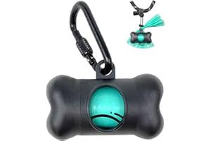 YUCHIYA Dog Poop Pickup Bags Holder Dispenser with Standard-Sized Leak-Proof Scented Doggy Waste Bags and Carabiner Hook and Loop Fastener Never Loose on Leash Lead Again