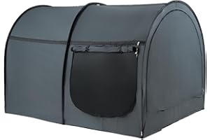 VEVOR Bed Tent Pongee Fabric 4 Doors Breathable Dream Tent with 0.28 in Fiber Poles on Privacy, Full Size Block out Light Sleeping Canopy, Fit for Adults Sleeping 190 x 137 x 119 cm