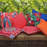Dekorativer Kissenbezug/Kissenhülle RED ORNAMENTAL 45cm x 45cm (Ohne Biese) Hochwertiger Dekokissen-Bezug für Couch, Bett oder Sofa von Sunburst Outdoor Living – Nur Bezug, Ohne Kissen - 2