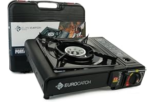 Eurocatch Outdoor - Fornello a Gas - Stufa a gas - Fornello da campeggio - Gaspit - Stufa a gas - Fornello - Fornello - Valigetta per il trasporto