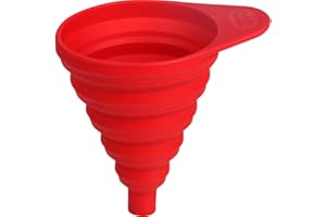 ‎DR. OETKER Dr. Oetker Silikon-Trichter Flexxibel, kleiner Trichter für präzises Befüllen, hochwertiger Küchenhelfer aus Platinsilikon, faltbarer Trichter zum platzsparenden Verstauen - hitzebeständig bis 230 Grad, (Farbe: rot), Menge: 1 Stück