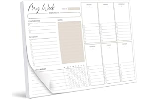 BIROYAL A4 Weekly Planner Pad, 50 Undated Weekly Calendar Pad Tear Off Weekly To Do List Pad, Desk Planner Organizer With Habit Tracker For Increase Life & Work Productivity, To Do List Planner