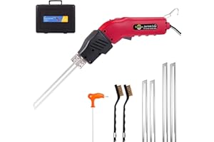 Komsepor 200W Taglierina Elettrica a Caldo per Schiuma con 4 Lame al Nichel-Cromo 0-600℃ 220-240V con Sistema di Raffreddamento per Polistirolo (Raffreddamento ad Aria Rosso 200W)