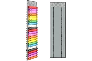 Yolispa Porte-rouleau en Vinyle avec 48 Compartiments - Organiseur de Rangement pour Papier Cadeau et Transfert de Chaleur - Support Artisanal sur Porte