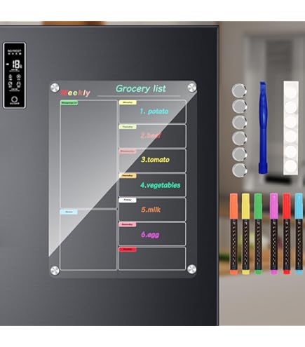 Lavagna Magnetica Bi-Office Settimanale - 60x40cm, Argentata Con Cornice Nera - Foto 10