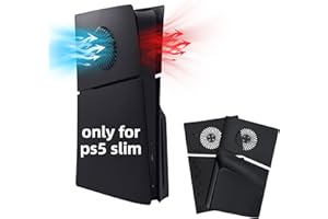 ‎MCBAZEL Mcbazel PS5 Slim Frontplattenersatz Faceplates Dauerhafte ABS Schutzersatzabdeckung mit Kühlungsventilzubehör für PlayStation 5 Slim Disc Edition -schwarz(Nicht für PS5/PS5 Pro)