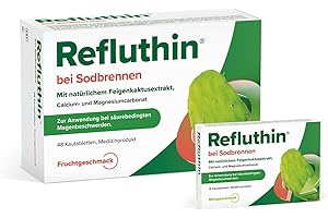 ‎REFLUTHIN Refluthin bei Sodbrennen | 48 +16 Kautabletten in Fruchtgeschmack & Minze | Medizinprodukt | Reflux - Beschwerden & Sodbrennen | neutralisiert überschüssige Magensäure | vegan & glutenfrei