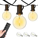 BESCOST Luci da Esterno Giardino 20M con 35+3 Lampadine Catena Luminosa Esterno con Telecomando 5 Modalità Catena di Luci con