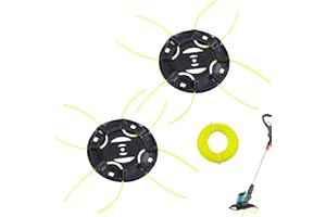 GZWY Spazzola per decespugliatore, 2 spazzole per decespugliatore, bobina di filo di ricambio per tagliaerba con filo di nylon da 15 m, accessorio per decespugliatore a batteria (5 mm)