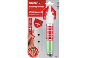 fischer - Masilla Adhesiva Repara Paredes, Compatible con Placas de Yeso PLADUR®, Cemento, Hormigón o Mamposteria | Para Tapar Agujeros Pared, Reparador de Pared | Incluye Espátula (75 ml)