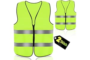 Aerzouser Warnwesten Auto, Sicherheitsweste Auto, Warnwesten, Warnweste Auto，Warnwesten Auto ，Warnweste für die Nächtliche Pannenhilfe, Ausgestattet Mit Hochwertigen Reflexstreifen