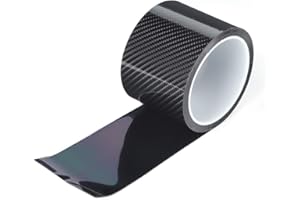 DAMOHONY Cinta de Fibra de Carbono para Automóviles, PelíCula Protectora de Fibra de Carbono Negra, Protector de Borde de Puerta de Coche, Adhesivo Antiarañazos