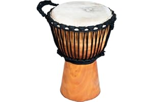 DRUMS FOR SCHOOLS 35cm African Wide Top Djembe Drum Made By Hand with Natural Mahogany - 9" diameter