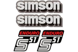 2TAKTSHOP Dekorsatz Weiss GRAU Simson S51 Enduro Aufkleber Set Dekor Premium DDR