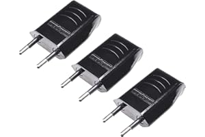 SPY-EARPIECE.COM Wtyczka Płaska, Wtyczka 230V, 6A, Wtyczka Schuko - Płaska, Wtyczka Euro, Wtyczka Zasilająca - Płaska, Europejska Wtyczka Płaska, łatwa instalacja, 3 Sztuki (Czarna)