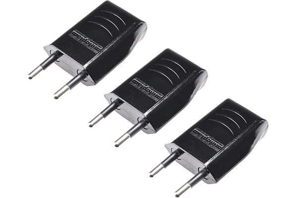 Platt Kontakt, 230V, 6A, Schuko-kontakt, Svart, 3 st. | Euro-kontakt, 2-stifts platt kontakt, Europeisk platt kontakt, Enkel