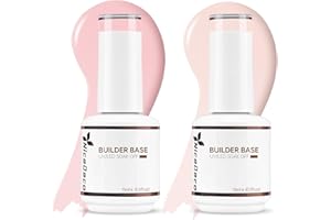 Nicedeco 8 in 1 Builder Gel 2Pcs Gel Ricostruzione Unghie Builder Base Smalto Semipermanente Unghie Primer Nude Set 8, 2x15ML