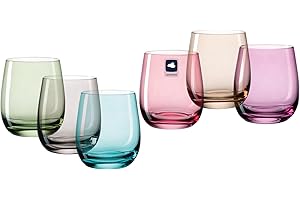 Leonardo Sora 047289 047289 szklanki, nadają się do mycia w zmywarce, szklanki do wody, kubki do picia w 6 kolorach, 360 ml, kolorowe, 6 sztuk (1 opakowanie)
