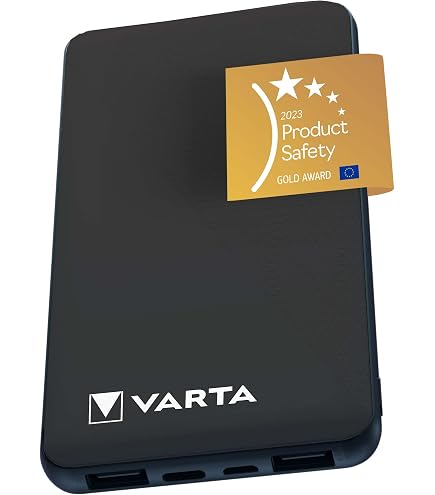 Power Bank VARTA 20000mAh Power On Demand - 4 Porte: USB-A (x2), USB-C Bidirezionale, Micro USB - Ricarica Rapida - Imballaggio Ecologico - 2