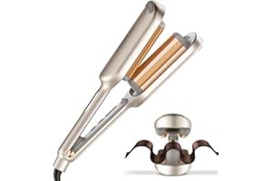 TYMO ROVY Boucleur a Cheveux, 32mm Fers à Onduler pour Grandes Boucles, Convient aux Débutants, Fer a Friser Boucler pour Cheveux Longs Courts, 4 Températures Réglables, Anti-brûlure, Or