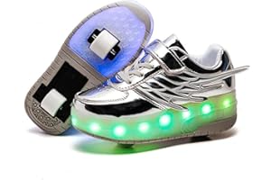 ROLLTONGOZ Scarpe con rotelle da Bambina Scarpe con luci Ragazza Scarpe da LED Ruota Skateboard Sneaker Sportive con Rotelle Automatiche Ruota Multisports Skateboard Sneaker con Ruote per Bambini…