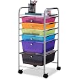 COSTWAY Tour De Rangement Sur Roulettes Avec 20 Tiroirs 64 X 39 X 88 CM Chariot De Rangement Pour Bureau Salon Coiffure Multicolore 39653481