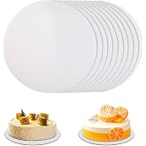 Bafumiu (Set of 10) Round Cake Stand, 30cm Cake Stand, 3mm Thick Cardboard Cake Stand, Reusable Cake Stand for Wedding, Birth