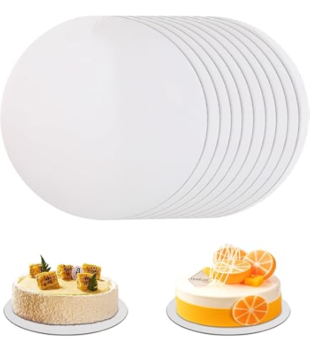 Set 10 Supporti Per Torte Quadrati - Cartone Resistente, Oro/Nero, 30cm, Riutilizzabili