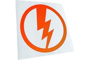 Kiwistar - Adesiva per Auto - Flash/Corrente 10 x 10 cm-Arancione Fluo 37 - Arancione Neon - Scritte per Camion, moto, Bici, Veicoli, Laptop, Camper, Autobus - Tuning