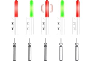 WTGID Luce LED per canna da pesca, campane da pesca, bastoncini luminosi da pesca, allarme morso da pesca, luce verde, allarme da pesca, pesca notturna, accessori per pesca notturna, accessori per pesca