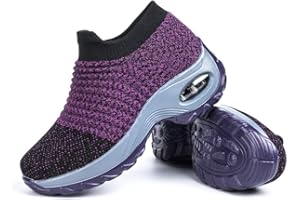 Hitmars Scarpe Ginnastica Donna Sneakers Running Camminata Corsa Basse Tennis Air Traspiranti Sportive Gym Fitness Casual Comode Nero Blu Rosa Cachi Bianca Taglia 35-44