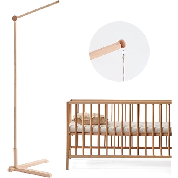 Mobile Ourson Rêveur Sur Lune - Déco Chambre Bébé, Feutrine, Nuages, étoiles, Ambiance Douce
