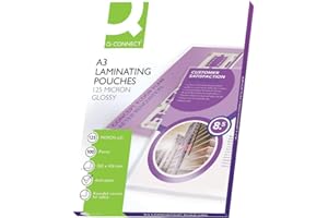 Q-Connect Bolsa De Plastificar 303 X 426 Mm 125 Mc Din A3 Caja De 100 Unidades